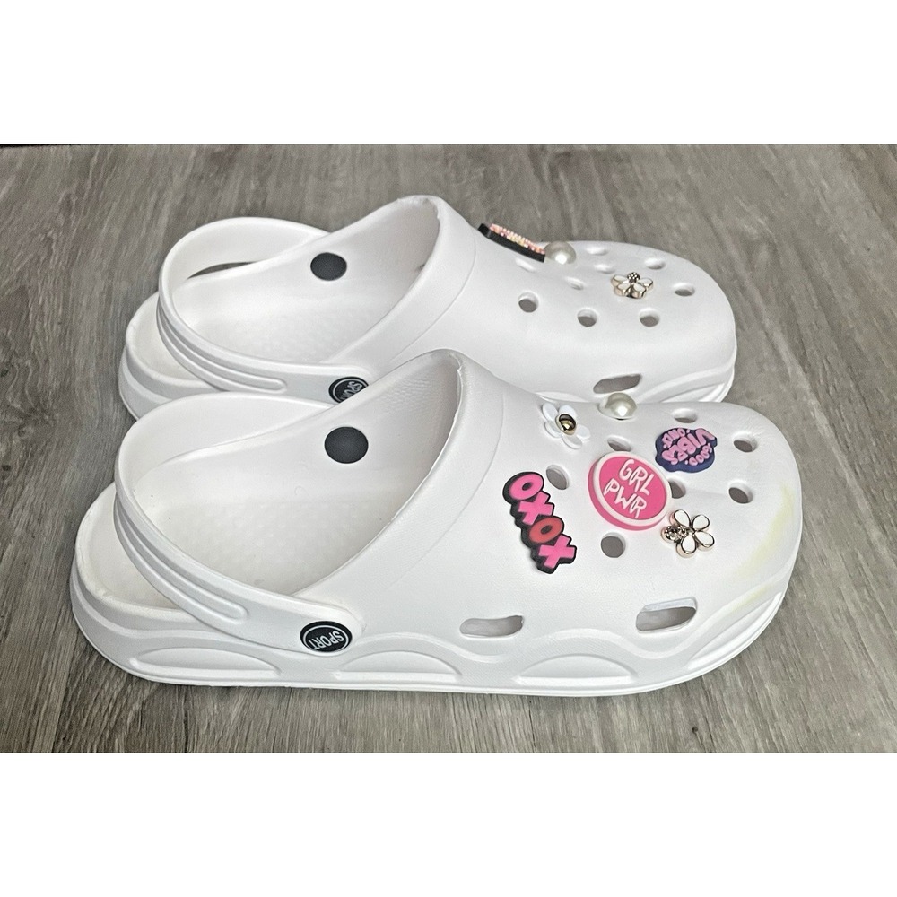 Classic White Women's Clogs Size 7 Slip On Sandals
